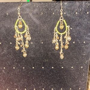 Stunning light weight hanging beaded earrings